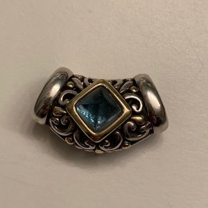 John Hardy Enhancer 18K Gold and SS w/ Blue Topaz
